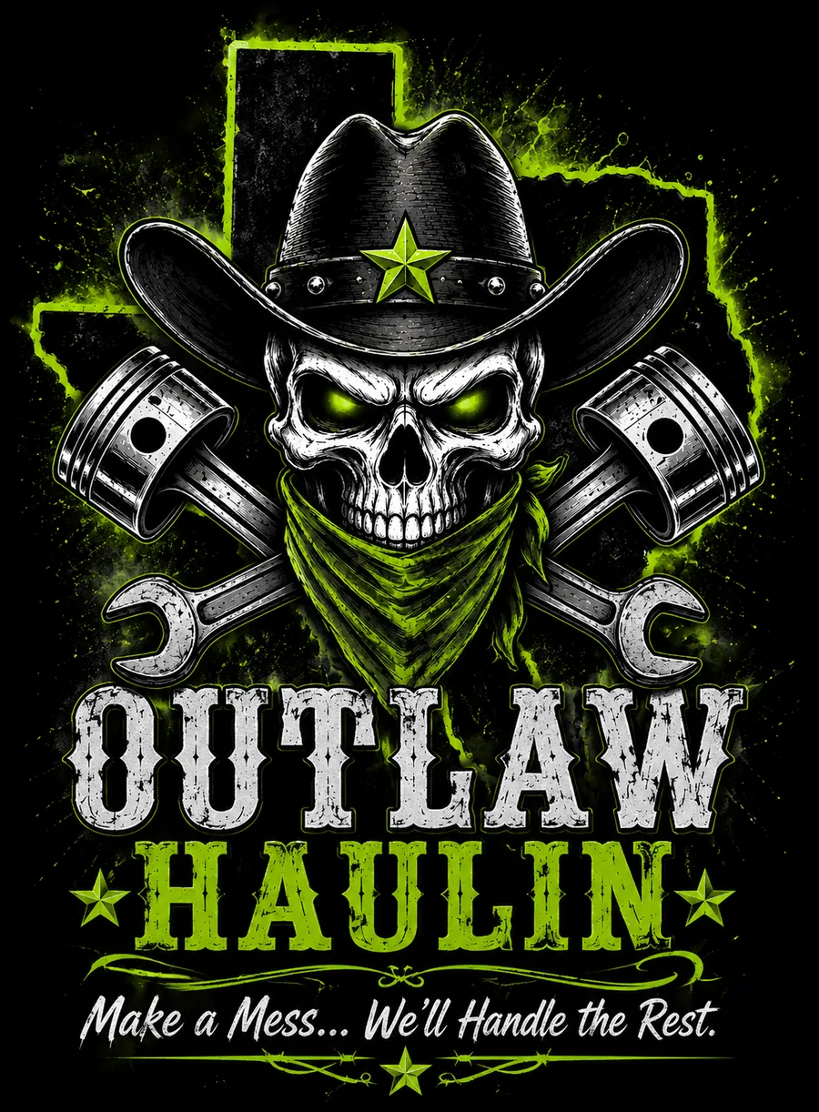 Outlaw Haulin, Amarillo Texas. Make a mess, we'll handle the rest.